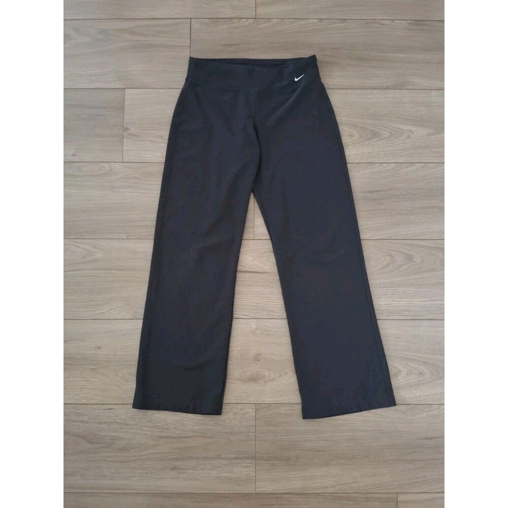 Nike Womens Fit Dry Wide Leg Yoga Pants Small Black Performance Active